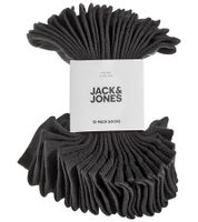 12 paires de chaussettes courtes JACK & JONES pour femme, chaussettes de sport, chaussettes basses en coton (référence 12260511), noires ou grises