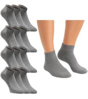 12 paires de chaussettes courtes JACK & JONES pour femme, chaussettes de sport, chaussettes basses en coton (référence 12260511), noires ou grises
