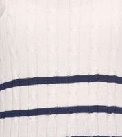 Pulls en coton rayés en maille torsadée DELMAO pour femme, 94622740, blanc cassé/bleu marine, lot de 2