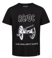 Camiseta RE:COVERED X ACDC para hombre, de algodón, con estampado grande y cuello redondo, MMPER842, color negro