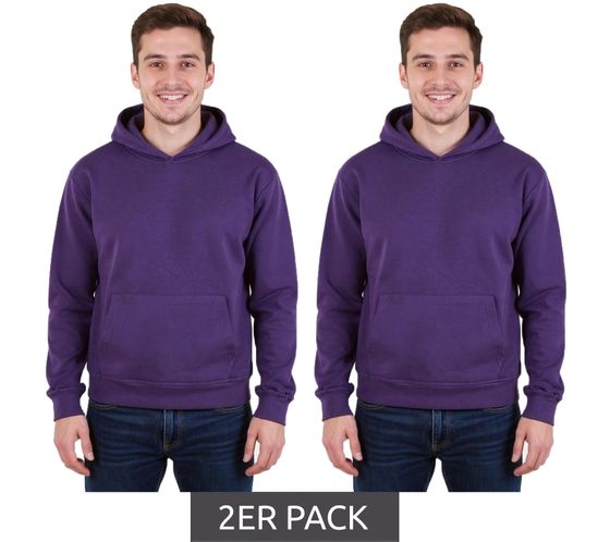 2-Pack Value Pack European League of Football Blank Cotton Hoodies in acai