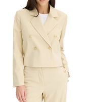 Blazer corto elegante da donna con bottoni decorativi, blazer da sera, blazer da lavoro, confezione da 2 pezzi 950017 Beige