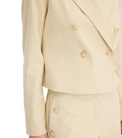Blazer corto elegante da donna con bottoni decorativi, blazer da sera, blazer da lavoro, confezione da 2 pezzi 950017 Beige