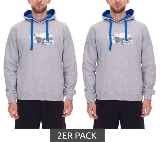2-pack green SYLT "WINDSURF WORLD CUP SYLT" long-sleeved cotton hoodie for men with prints, 0100-010 Gray