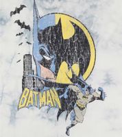 RE:COVERED X DC Men's T-Shirt BATMAN Split Cotton Shirt in Tie-Dye Design, Crew Neck, RCWARN553 Gray