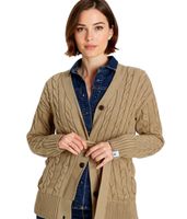 Gilet femme DELMAO, veste intemporelle en maille torsadée avec lien, beige foncé, 82380451
