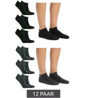 12 paia di calzini da ginnastica da donna TASTIQ, calzini in cotone tinta unita in confezione regalo, calzini sportivi per bambini, grigi o neri