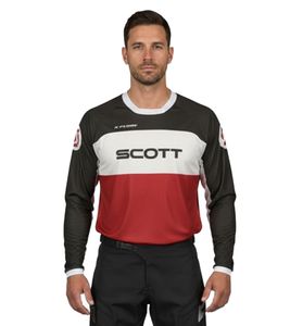 SCOTT Jersey X-Plore Swap Herren Moto-Cross Trikot langärmliges Bike-Shirt mit Stretch-Ripstop-Gewebe 292378 1018 Schwarz/Rot/Weiß SCOTT Jersey X-Plore Swap Herren Moto-Cross Trikot langärmliges Bike-Shirt mit Stretch-Ripstop-Gewebe 292378 1018 Schwarz/Rot/Weiß