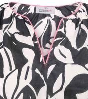 ZWILLINGSHERZ Women's Summer Blouse with Leaf Pattern, Cotton Long Sleeve Shirt 33229, Green, Black, Pink, or Blue