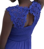 2-pack of dreamy women's evening dresses with beautiful lace and crochet trim, mini dress 931026, blue