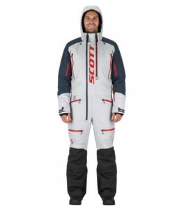 SCOTT DS Shell Dryo Monosuit Men's Winter/Snowmobile One-Piece Suit with DRYOsphere Membrane Motoring in Snow Winter Off-Road Use 273259 6761 White/Navy SCOTT DS Shell Dryo Monosuit Men's Winter/Snowmobile One-Piece Suit with DRYOsphere Membrane Motoring in Snow Winter Off-Road Use 273259 6761 White/Navy