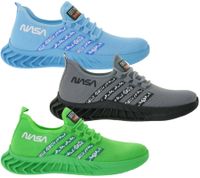 BEYOND THE RAINBOW Men's Casual Sneakers with NASA Lettering, Everyday Shoes, Sneakers in Gray, Light Blue, or Green