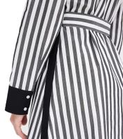 2-pack of classic women's midi dresses, shirt dress with a striped design, cotton dress 934129, black/white
