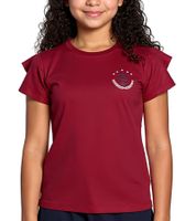 3-Pack DELMAO Children's T-Shirt for Girls with Ruffle Sleeves, Cotton Shirt, Summer Shirt, 71790542 Red