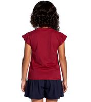 3-Pack DELMAO Children's T-Shirt for Girls with Ruffle Sleeves, Cotton Shirt, Summer Shirt, 71790542 Red