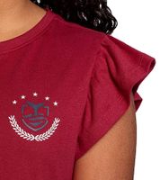 3-Pack DELMAO Children's T-Shirt for Girls with Ruffle Sleeves, Cotton Shirt, Summer Shirt, 71790542 Red