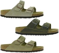 BIRKENSTOCK Arizona genuine leather slippers for women and men, made in Germany, narrow width 51463, 352203, or 1027039 in taupe gray, khaki, or brown