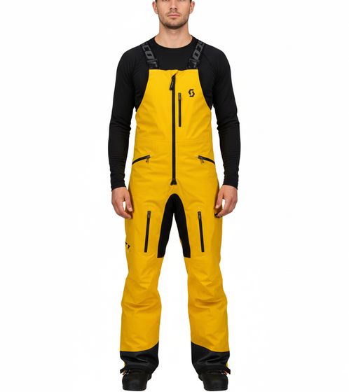 Pantaloni con bretelle da uomo SCOTT XT Shell Dryo, pantaloni da sci, pantaloni impermeabili da motoslitta, 278416-6642 Giallo