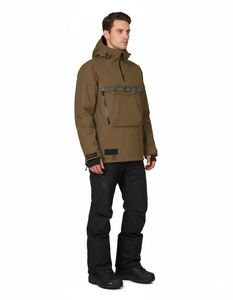 SCOTT Snow XT Flex Dryo Men's Ski Pullover Jacket, Snowmobile Jacket, 15,000 mm Water Column, Troyer Jacket, 278414 7056 Brown SCOTT Snow XT Flex Dryo Men's Ski Pullover Jacket, Snowmobile Jacket, 15,000 mm Water Column, Troyer Jacket, 278414 7056 Brown