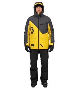 SCOTT XT Shell Dryo Men's Ski Jacket, Snowmobile Jacket, 10,000 mm Water Column, Snowboard Jacket, 278413-6770, Gray/Yellow SCOTT XT Shell Dryo Men's Ski Jacket, Snowmobile Jacket, 10,000 mm Water Column, Snowboard Jacket, 278413-6770, Gray/Yellow