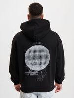 Sweat à capuche Fokus x Def pour homme avec poche kangourou et imprimés variés, noir ou blanc
