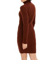 Confezione da 2 miniabiti in maglia da donna con collo alto e dettagli cut-out, abito a maniche lunghe in marrone mogano o blu scuro