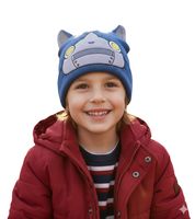 3er Sparpack Yo-kai Watch Jibanyan oder Robonyan Beanie Strick-Mütze Kinder Kopfbedeckung mit Ohren Orange/Pink oder Blau