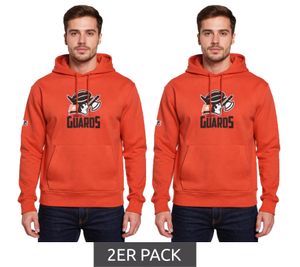 Confezione Risparmio da 2 Felpe con Cappuccio Helvetic Guards 2 ELF, Rossa, European League of Football