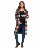 Abrigo 2 en 1, Abrigo para Mujer, Ropa Premamá, Chaqueta de Embarazo, Chaqueta de Transición, Cuadros Azul/Rojo/Beige o Verde 936631