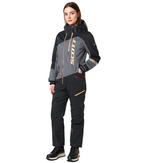 Tuta intera invernale/motoslitta SCOTT DS Shell Dryo Monosuit da donna con membrana DRYOsphere 2L per la guida sulla neve e l'uso fuoristrada invernale 282394 7425 Nero/Grigio
