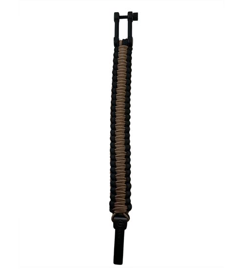 I-BRACE Paracord Bracelet, Survival Rope Braided Bracelet Made of Tear-Resistant Parachute Black/Braun