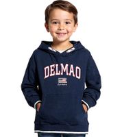 3-Pack Value Pack DELMAO Kids' Cotton Hoodie with Large Front Logo, Long-Sleeved Shirt, Blue