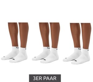 3 paia di calzini sportivi Kappa, calzini da ginnastica in cotone con logo, 38937 Bianco