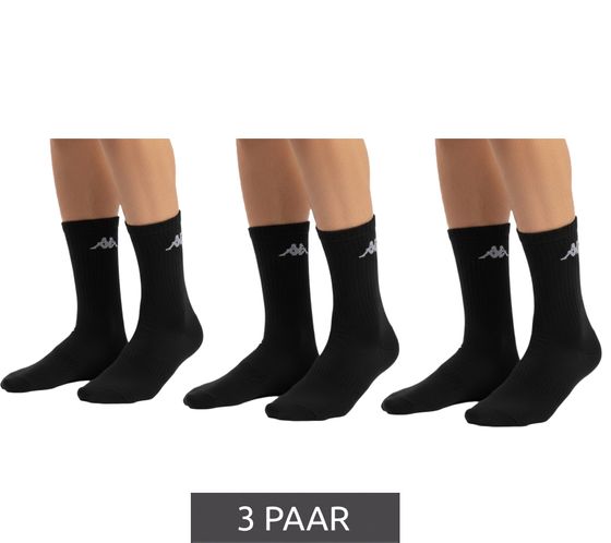 3 Paar Kappa Low Cut-Socken Baumwoll-Strümpfe mit Logo Alltags-Socken 304M5N0 922 Schwarz