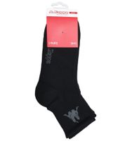 3 Paar Kappa Low Cut-Socken Baumwoll-Strümpfe mit Logo Alltags-Socken 304M5N0 922 Schwarz