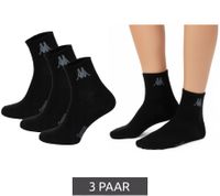 3 Paar Kappa Low Cut-Socken Baumwoll-Strümpfe mit Logo Alltags-Socken 304M5N0 922 Schwarz