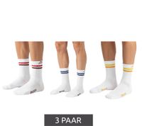 3 Pairs of Kappa Tennis Socks, Cotton Socks with Kappa Logo, Everyday Socks, 371F4ZW A01 White