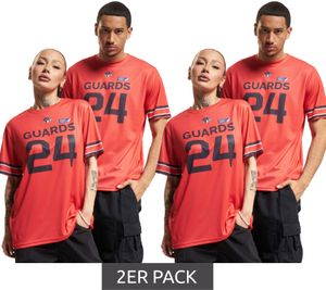 Lot de 2 maillots unisexes des Helvetic Guards de la Ligue européenne de football, imprimé « GUARDS 24 », rouge