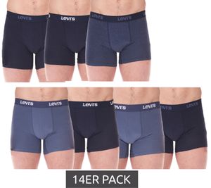 Lot de 14 boxers homme LEVI'S en coton avec ceinture colorée, dans un coffret cadeau 701225625 002 Bleu/Blanc