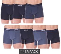 14er Pack LEVI`S Herren Boxershorts Baumwoll-Unterwäsche mit farblichen Akzenten am Bund in Geschenkbox 701225625 002 Blau/Weiß