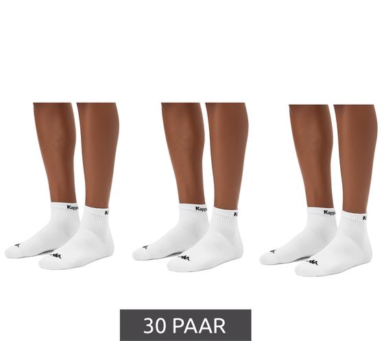 30 Paar Kappa Sportsocken Sneaker-Socken Baumwoll-Strümpfe mit Logo 3112YCW A00 Weiß