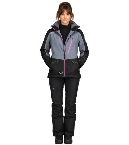 Chaqueta de esquí SCOTT Intake Dryo para mujer, chaqueta para moto de nieve, cortavientos e impermeable con membrana DRYOsphere 285597 1001 Negro/Gris Chaqueta de esquí SCOTT Intake Dryo para mujer, chaqueta para moto de nieve, cortavientos e impermeable con membrana DRYOsphere 285597 1001 Negro/Gris