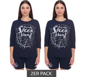 Sudadera SOCCX de cuello redondo extragrande para mujer (paquete de 2), color azul SCU-2100-3772