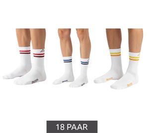 18 Paar Kappa Tennis-Socken Baumwoll-Strümpfe mit Kappa-Logo Alltags-Socken 371F4ZW A01 Weiß