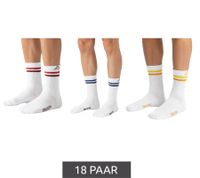 18 pairs of Kappa tennis socks, cotton socks with brand print, everyday socks, 371F4ZW A01 White