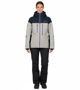 SCOTT Snow Flex Dryo Women's Ski Jacket, Snowmobile Jacket, Wind and Waterproof Ski Jacket with DRYOsphere Membrane 412163 7632 Cream-White/Blue SCOTT Snow Flex Dryo Women's Ski Jacket, Snowmobile Jacket, Wind and Waterproof Ski Jacket with DRYOsphere Membrane 412163 7632 Cream-White/Blue