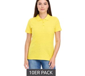 10-Pack Value Pack ELEVATE Helios Women's Polo Shirt, Cotton Pique Knit, 180 g/m², 3810710 Yellow