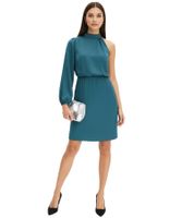 Confezione da 2 eleganti abiti monospalla da donna in raso lucido, abito midi, 925469, verde