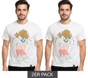 2er Sparpack RE:COVERED X LOONEY TUNES Herren T-Shirt Tasmanischer Teufel Baumwoll-Shirt Rundhals-Shirt RCWARN551 Ecru-Weiß 2er Sparpack RE:COVERED X LOONEY TUNES Herren T-Shirt Tasmanischer Teufel Baumwoll-Shirt Rundhals-Shirt RCWARN551 Ecru-Weiß