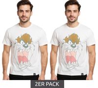 2er Sparpack RE:COVERED X LOONEY TUNES Herren T-Shirt Tasmanischer Teufel Baumwoll-Shirt Rundhals-Shirt RCWARN551 Ecru-Weiß 2er Sparpack RE:COVERED X LOONEY TUNES Herren T-Shirt Tasmanischer Teufel Baumwoll-Shirt Rundhals-Shirt RCWARN551 Ecru-Weiß